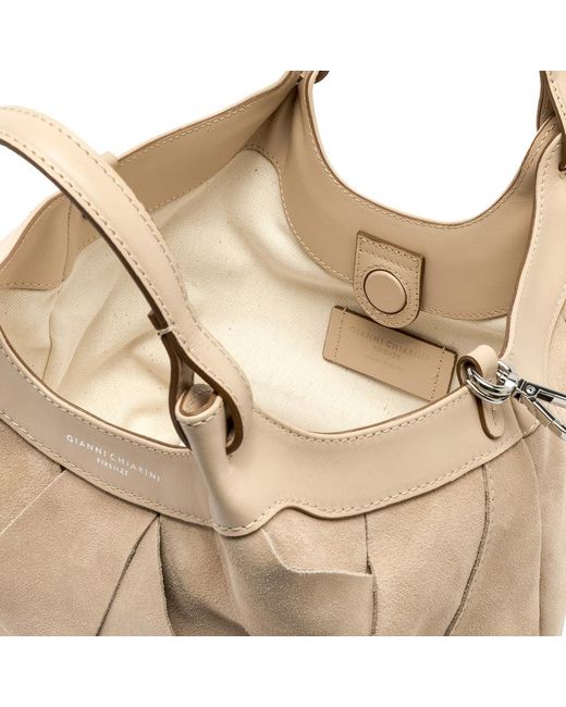 Gianni Chiarini Natural Dua Small Suede Shoulder Bag