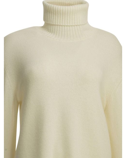 Totême White Cashmere Turtleneck Sweater