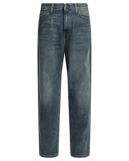 Carhartt Blue Aaron Wide Leg Cotton Jeans