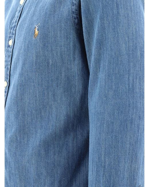 Polo Ralph Lauren Blue "Oxford" Casual Slim-Fit Shirt for men
