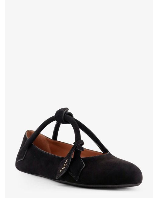 Alaïa Black Le Teckel Suede Ballet Flats