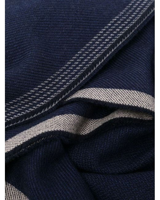 Brunello Cucinelli Blue Wool And Cashmere Scarf for men