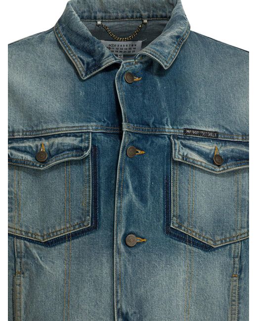 Maison Margiela Blue Worn Denim Efect Jacket