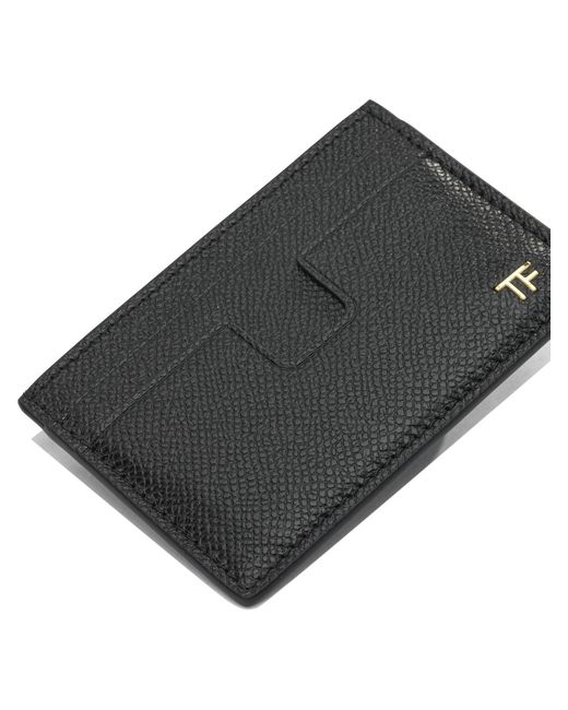 Tom Ford White Small Grain Leather Card Holder for men