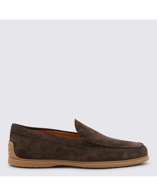 Tod's Brown Suede Leather Loafers for men