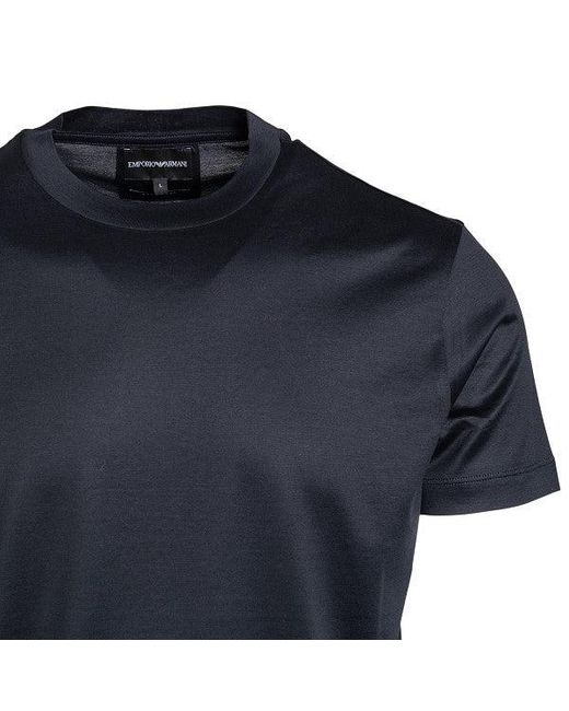 Emporio Armani Blue Tencel Blend Jersey T-Shirt for men