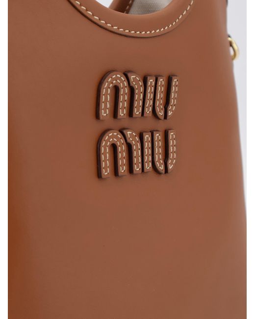 Miu Miu Brown Ivy Leather Crossbody Bag