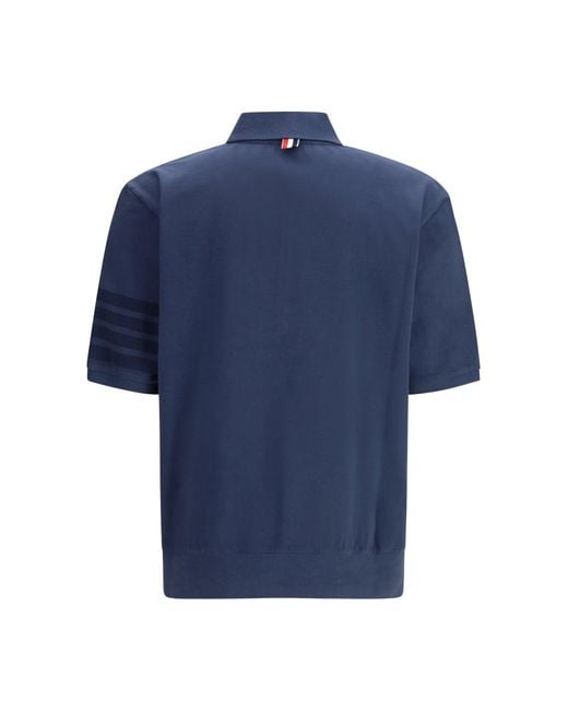 Thom Browne Blue Cotton Polo for men