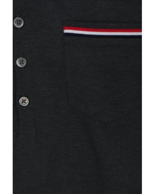 Thom Browne Black Short Sleeves Polo Dark for men