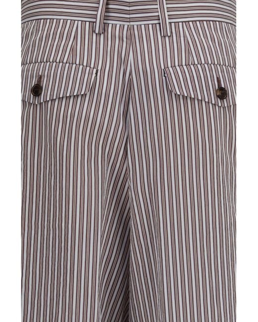 Dries Van Noten Gray Striped Pleated Pants