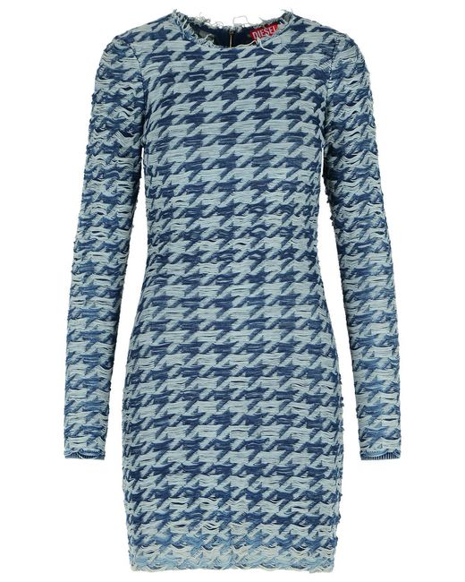 DIESEL Blue Two-Tone Cotton Dress