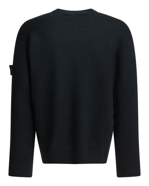 Stone Island Blue Cotton Cashmere Crewneck Sweater for men