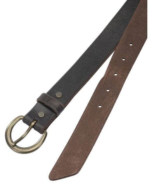 RRL White Hammered Leather Belt for men