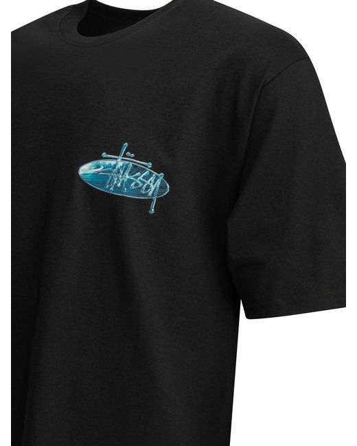 Stussy Black Cotton T-Shirt for men
