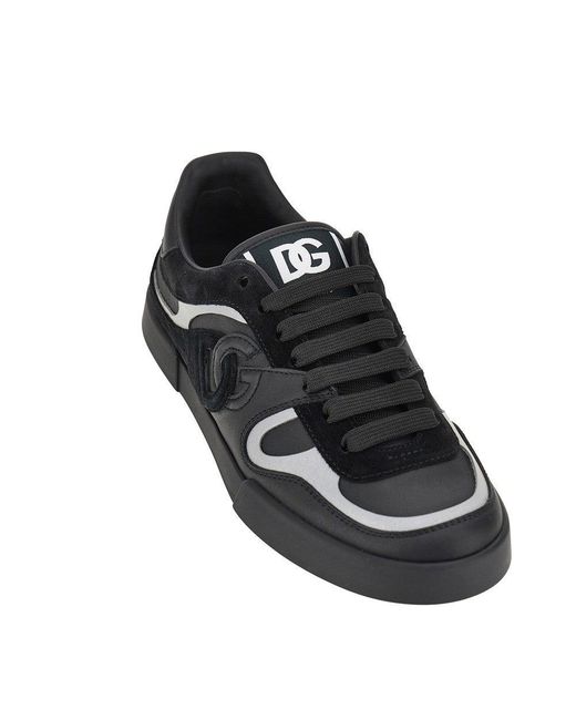 Dolce & Gabbana Black Dolce&Gabbana Portofino Leather Sneakers for men
