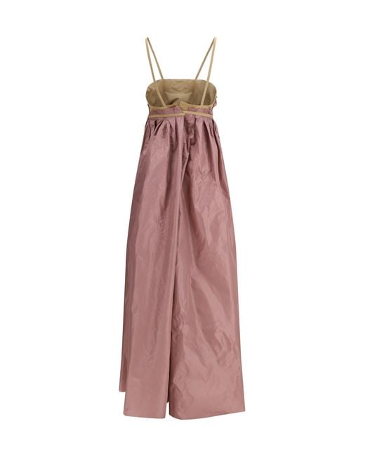 DI STAVNITSER Purple Taffeta Maxi Dress