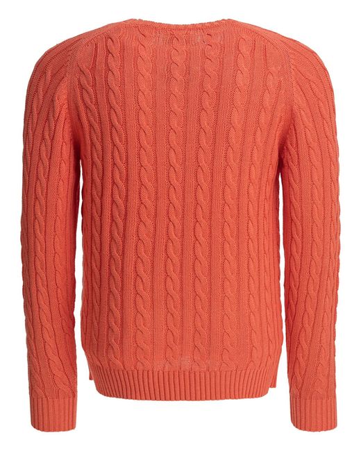 Beams Plus Red Linen And Cotton Sweater Knitwear for men