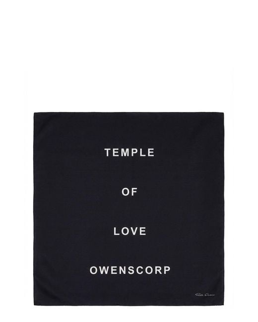 Rick Owens Black Modal And Silk Blend Scarf for men