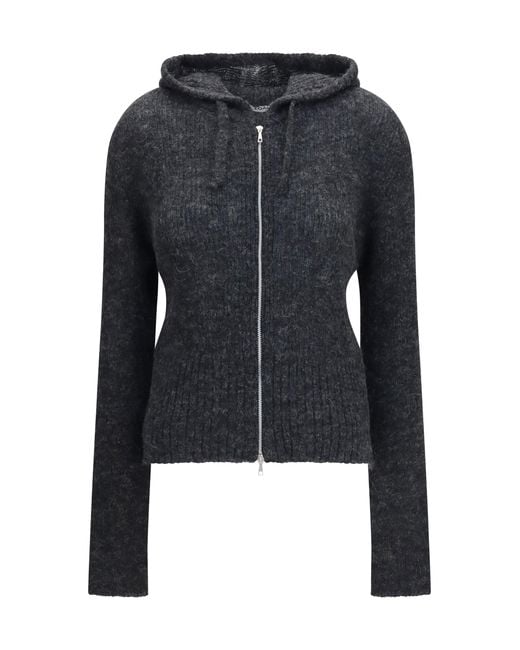 Our Legacy Black Alpaca-Blend Zip-Up Hoodie
