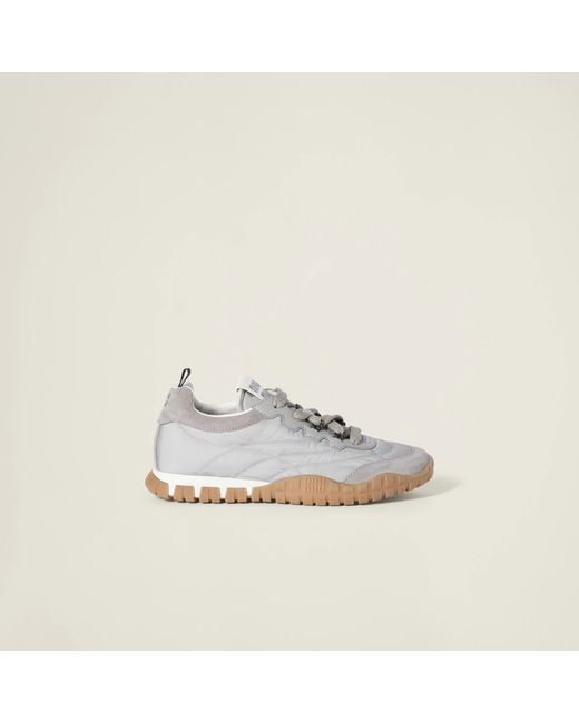Miu Miu White Tyre Suede Sneakers