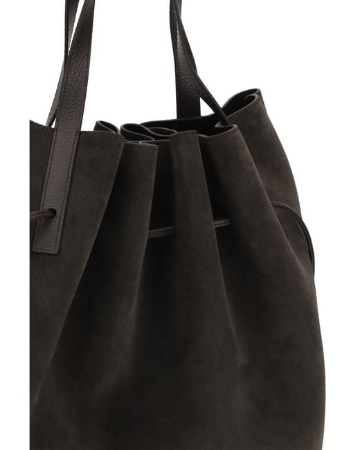 Yuzefi Black Scallop Suede Shoulder Bag Ganache
