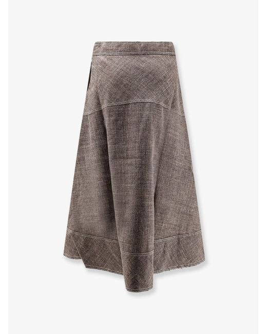Soeur Gray Janelle Linen Blend Skirt