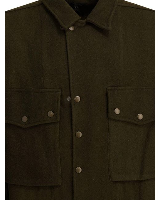 Needles Green Wool Overshirt Jacket for men