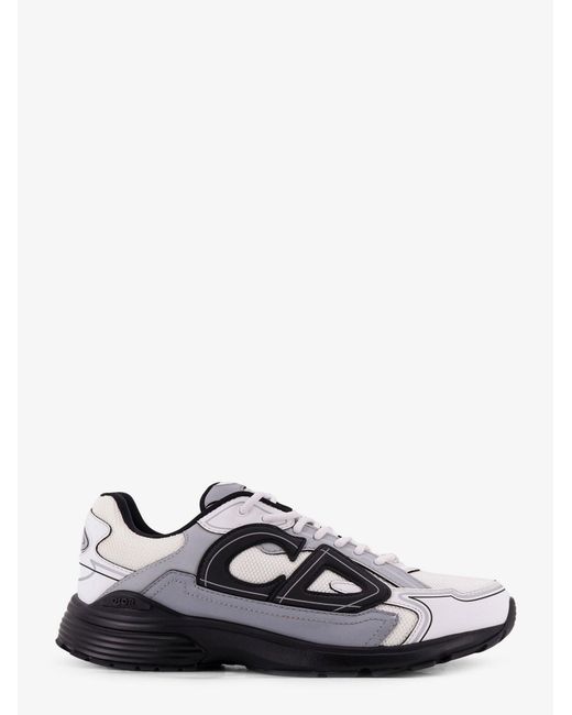 Men's White Nylon Trainers With Embossed Cd Logo