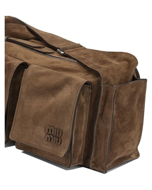 Miu Miu Brown Utilitaire Small Crossbody Bag