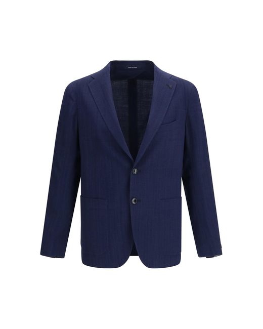 Tagliatore Blue Single-Breasted Jacket for men