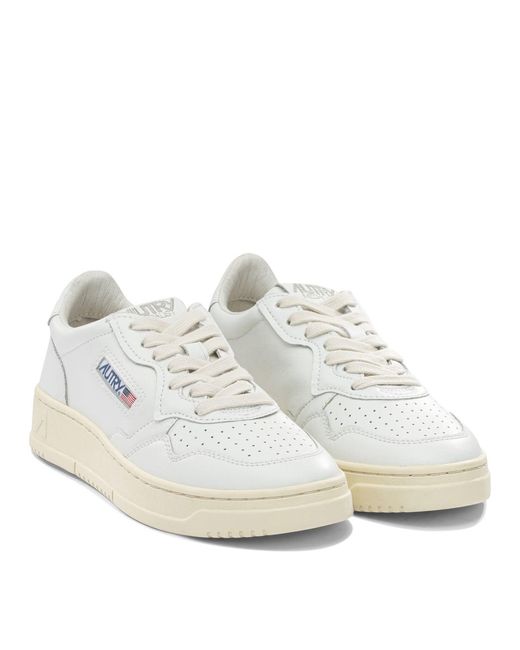 Autry White "Medalist Low" Sneakers