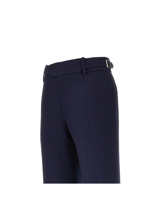 Dolce & Gabbana Blue Dolce&Gabbana Wool Pants With Waist Straps for men