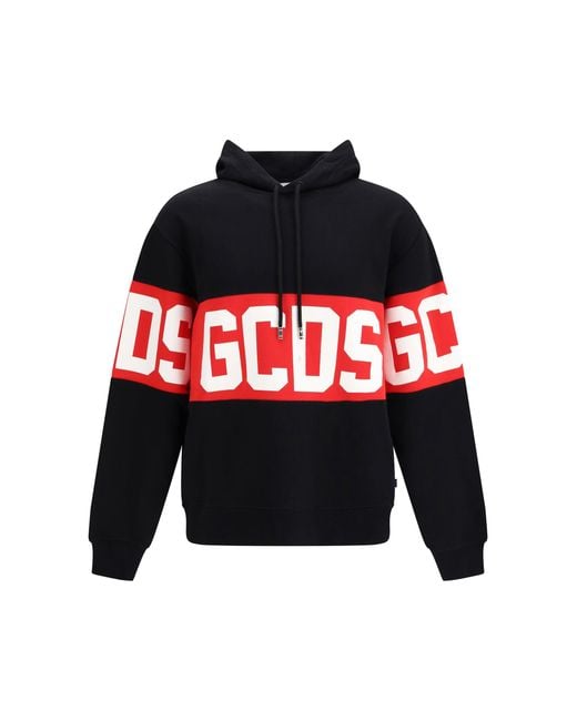Gcds Red Cotton Hoodie for men