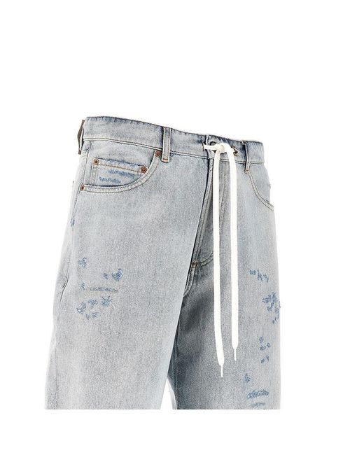 MM6 by Maison Margiela Gray Distressed Denim Shorts for men