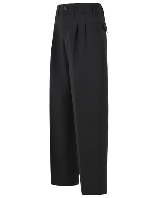 AMI Black 'Zuit' Virgin Wool Pants for men