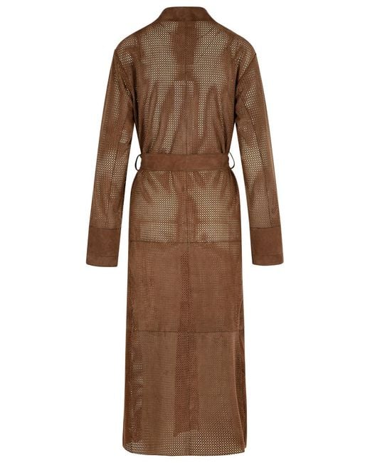Bully Brown Suede Trench Coat