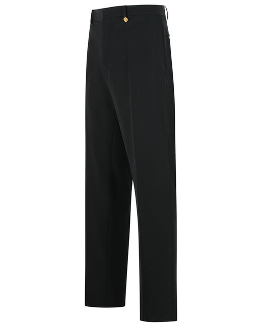 Versace Black Virgin Wool Trousers for men