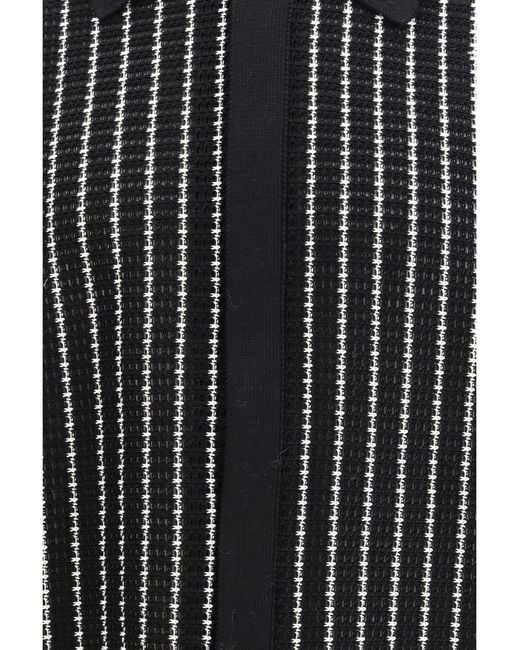 Jil Sander Black Embroidered Crochet Cardigan for men