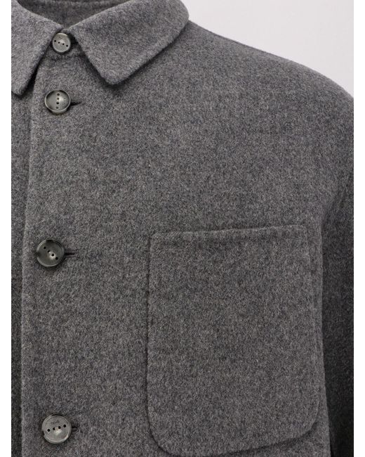 Hevò Gray Bari Wool Coat for men