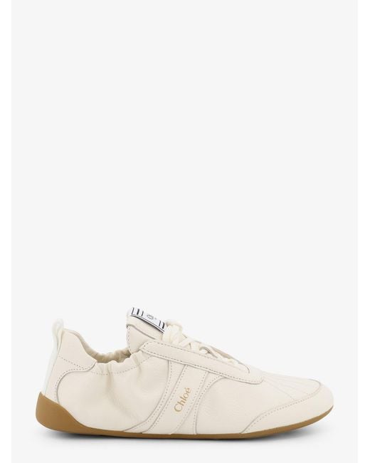 Chloé White Kick Leather Sneakers With Side Logo