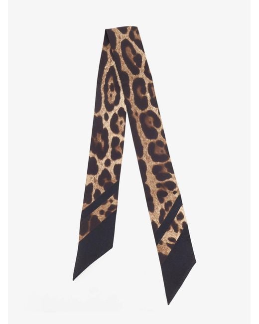 Dolce & Gabbana White Dolce & Gabbana Silk Bandeau Animal Print