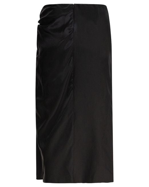 Balenciaga Black Draped Skirt