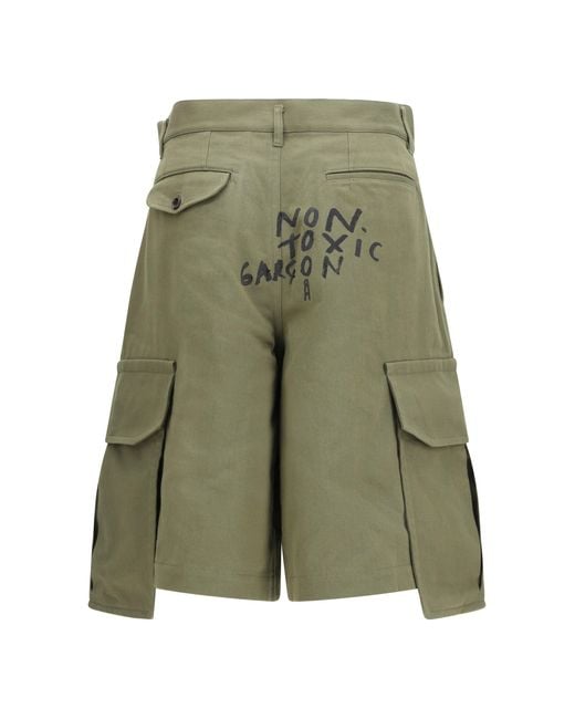 Comme des Garçons Green Cargo Shorts for men