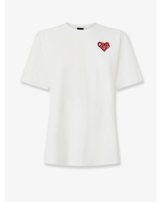 Pinko White Cotton T-Shirt With Logo