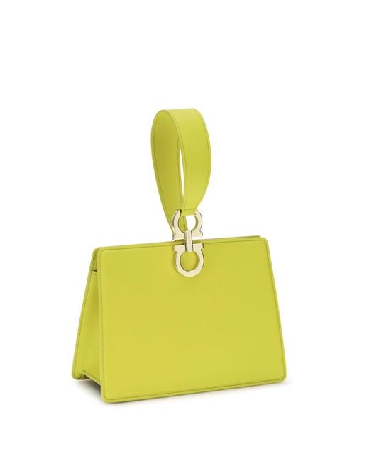 Ferragamo Yellow Leather Clutch