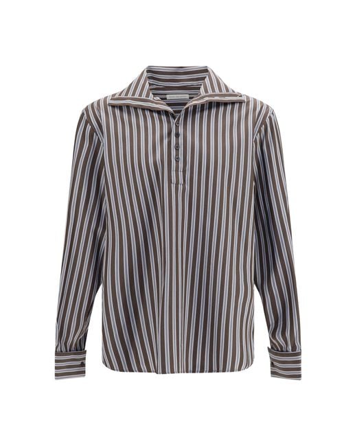 Dries Van Noten Gray Striped Shirt for men