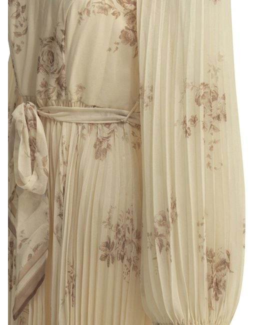 Zimmermann Natural "Sunray" Midi Dress