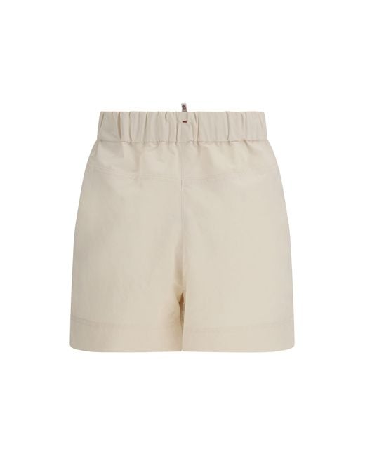 Moncler White Embroidered Shorts