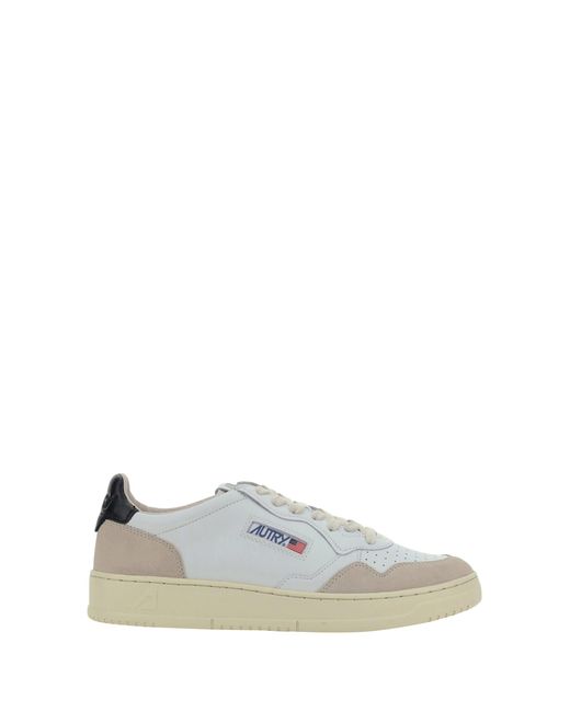 Autry White Medalist Leather Sneakers for men