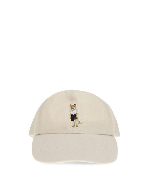 Maison Kitsuné White Baseball Cap